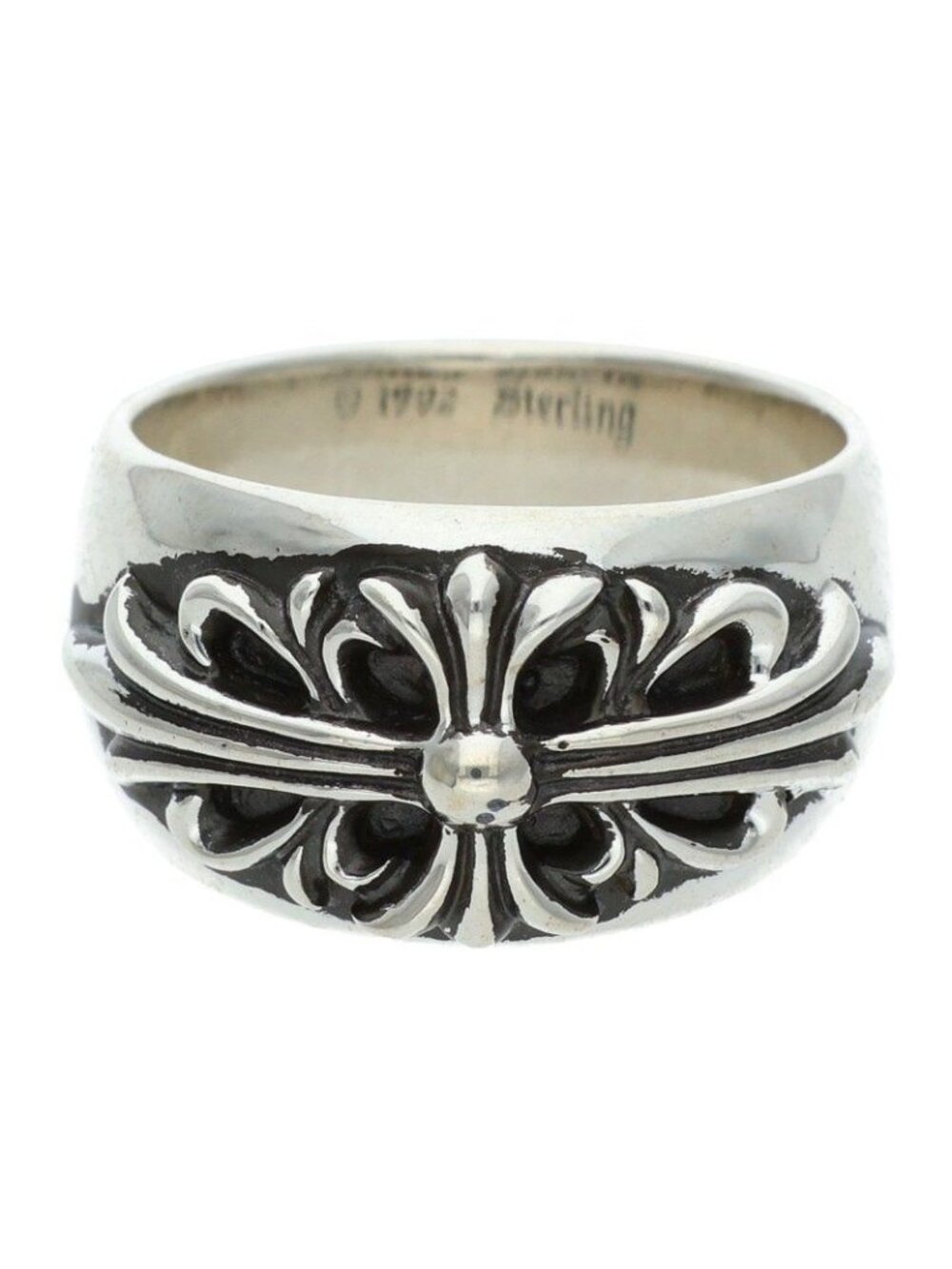 Chrome Hearts Flrl Floral Cross Silver Ring